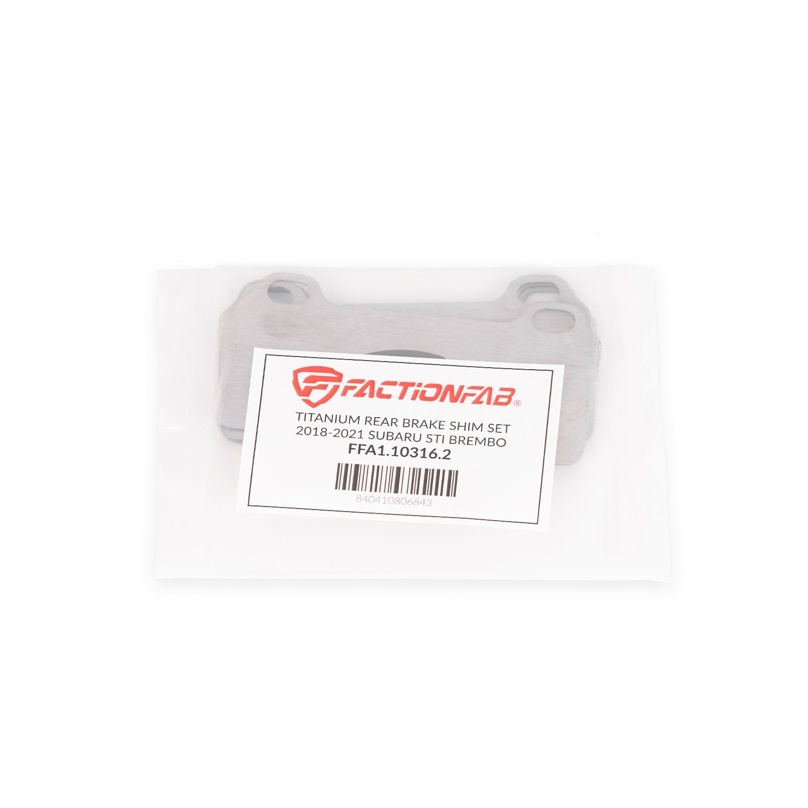 FactionFab Titanium Rear Brake Shim Set Brembo Subaru STI 2018-2021