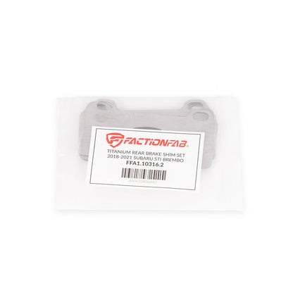 FactionFab Titanium Rear Brake Shim Set Brembo Subaru STI 2018-2021