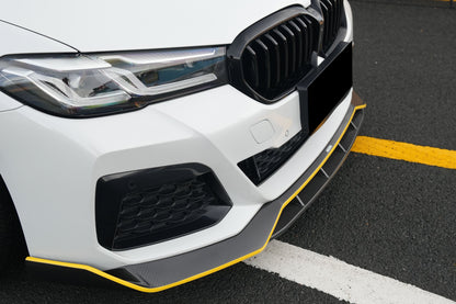 Borde delantero de fibra de carbono seco estilo AD Carbonado para BMW Serie 5 G30 G38 M-tech 2020-2023