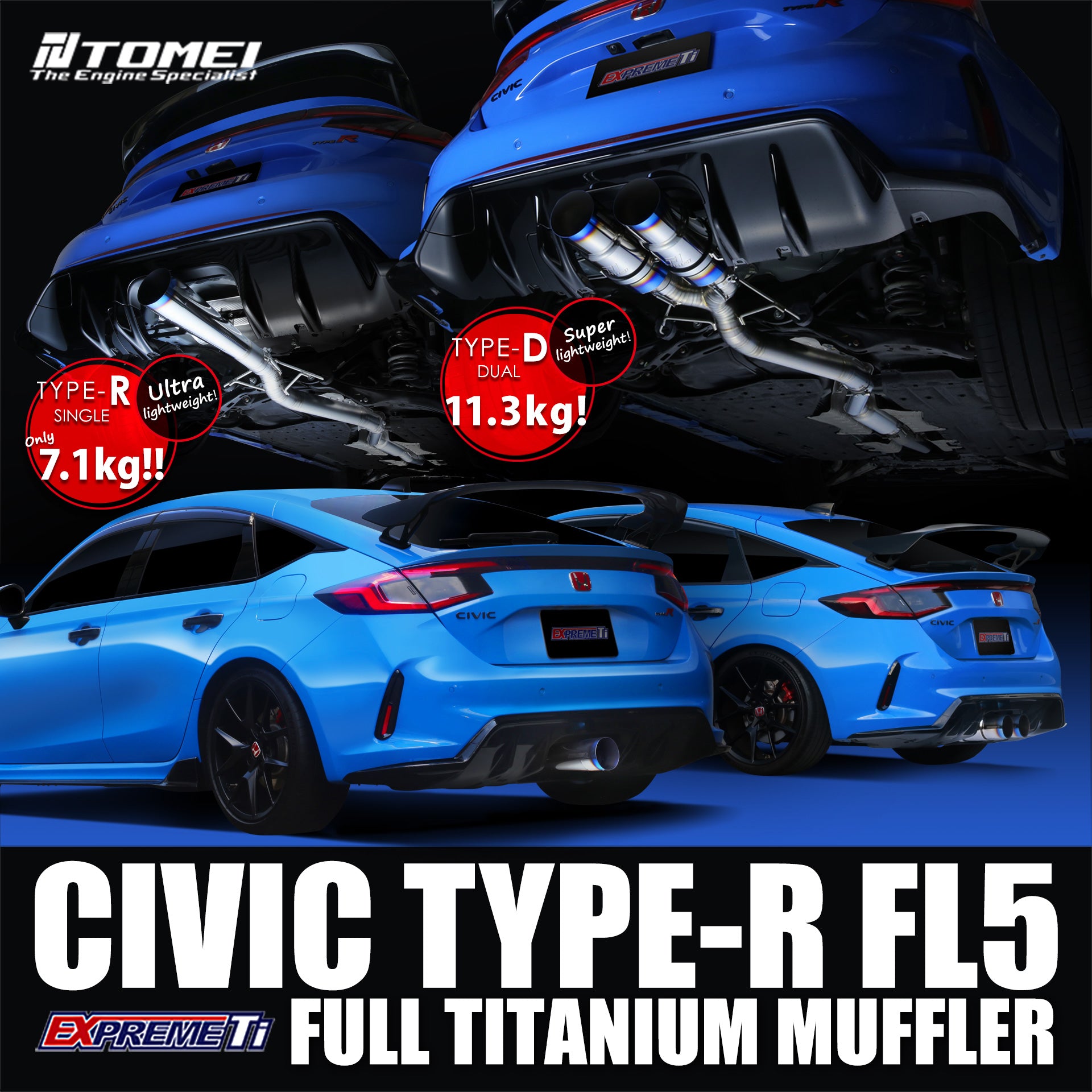 Tomei Full Titanium Muffler (Civic Type-R FL5)