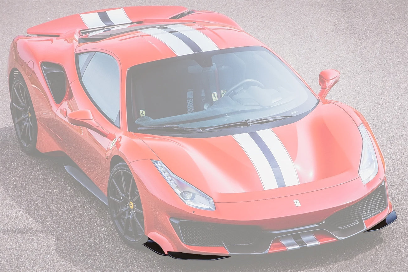 Divisor lateral de parachoques delantero de fibra de carbono DarwinPRO para Ferrari 488 Pista 2018-2022