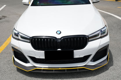 Borde delantero de fibra de carbono seco estilo AD Carbonado para BMW Serie 5 G30 G38 M-tech 2020-2023