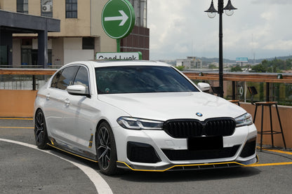 Borde delantero de fibra de carbono seco estilo AD Carbonado para BMW Serie 5 G30 G38 M-tech 2020-2023