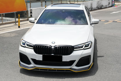 Borde delantero de fibra de carbono seco estilo AD Carbonado para BMW Serie 5 G30 G38 M-tech 2020-2023