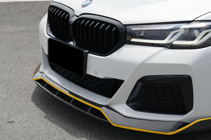 Borde delantero de fibra de carbono seco estilo AD Carbonado para BMW Serie 5 G30 G38 M-tech 2020-2023