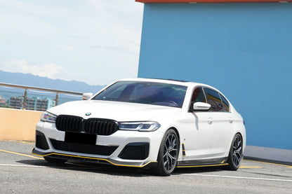 Borde delantero de fibra de carbono seco estilo AD Carbonado para BMW Serie 5 G30 G38 M-tech 2020-2023