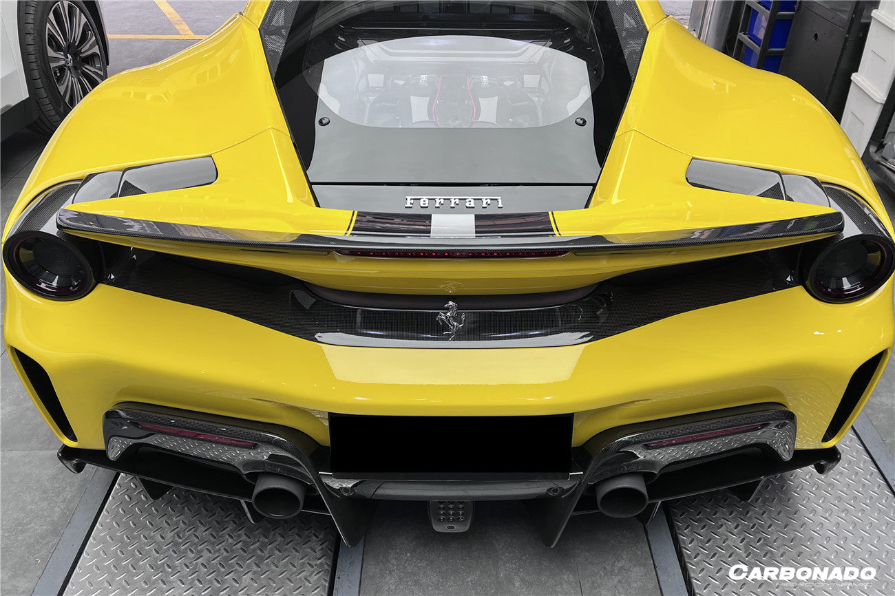 Alerón de maletero de fibra de carbono estilo Ferrari 488 Pista NV Carbonado 2018-2022