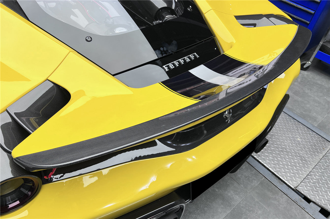 Alerón de maletero de fibra de carbono estilo Ferrari 488 Pista NV Carbonado 2018-2022