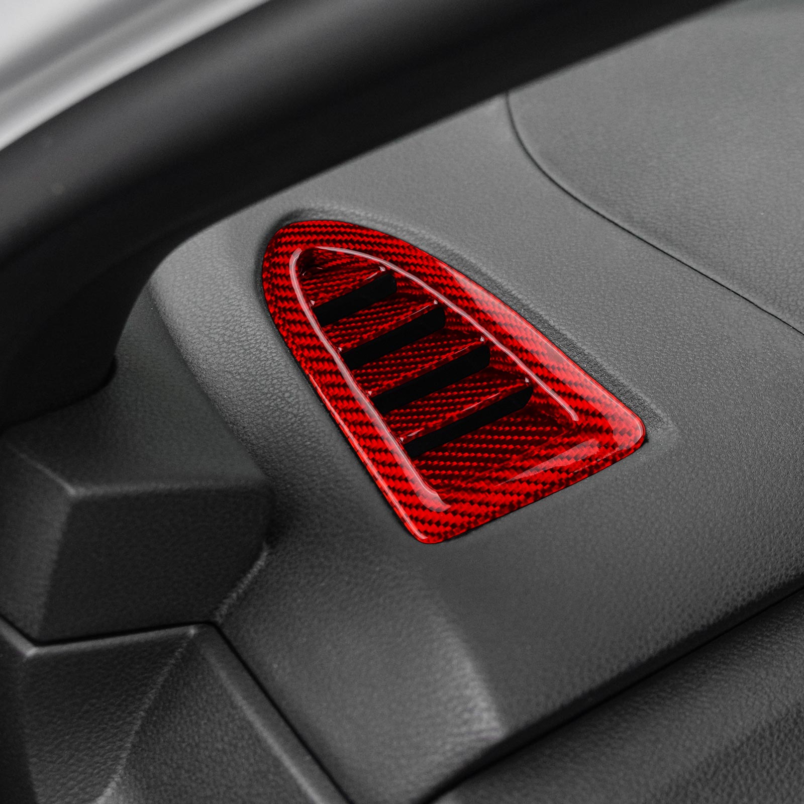 Rexpeed Dry Carbon Defroster Vent Covers- Black / Red (2 units as a set) (2022+ WRX)