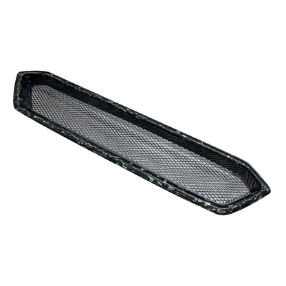 Forged carbon fiber grill on a white background