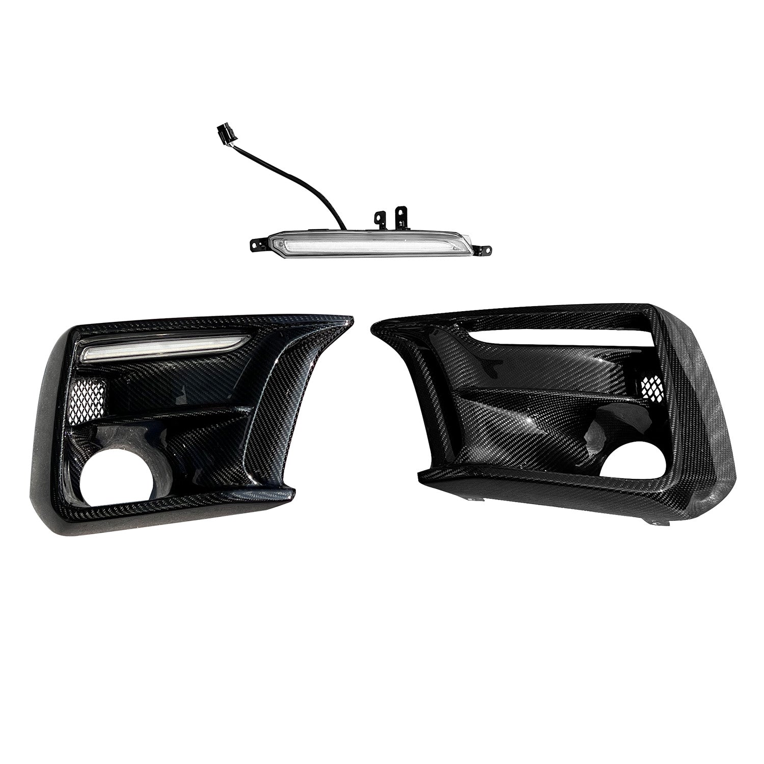 Rexpeed V2 Dry Carbon DRL / Turn Signal + Fog Light Bezel (18-21 WRX/STi)