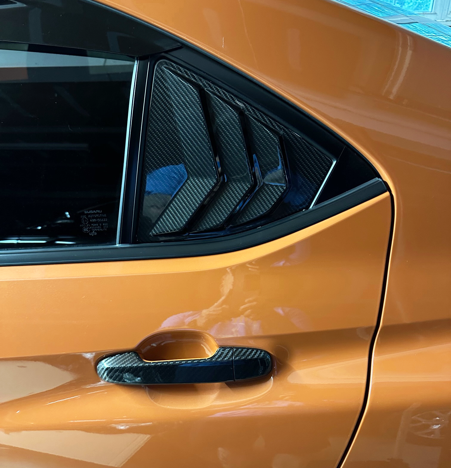 Rexpeed Dry Carbon Rear Window Louver Shutter Covers | 2022+ Subaru WRX VB - 2