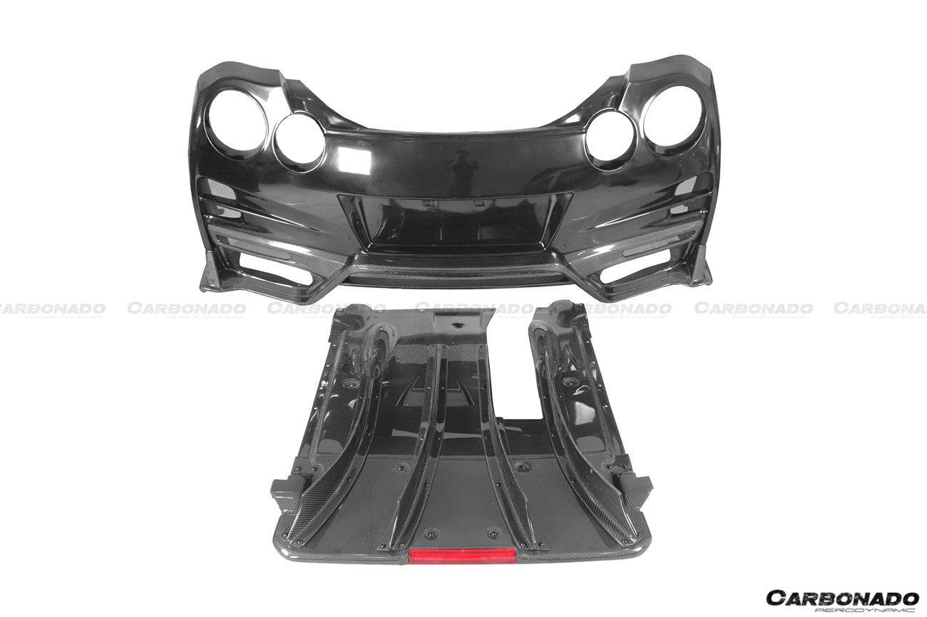 Carbonado 2008-2023 Nissan GTR R35 CBA DBA EBA TS Style Rear Bumper With Diffuser