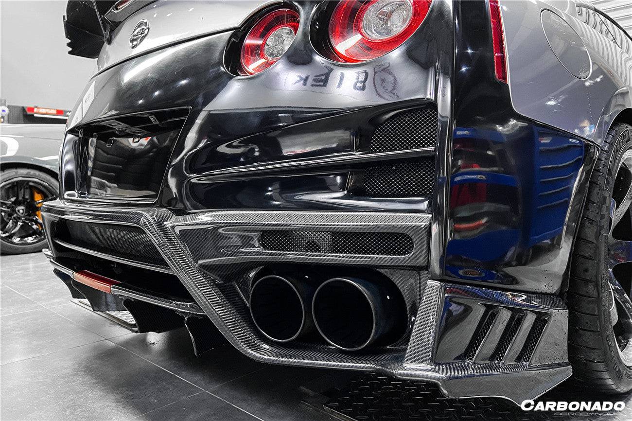 Carbonado 2008-2023 Nissan GTR R35 CBA DBA EBA TS Style Rear Bumper With Diffuser