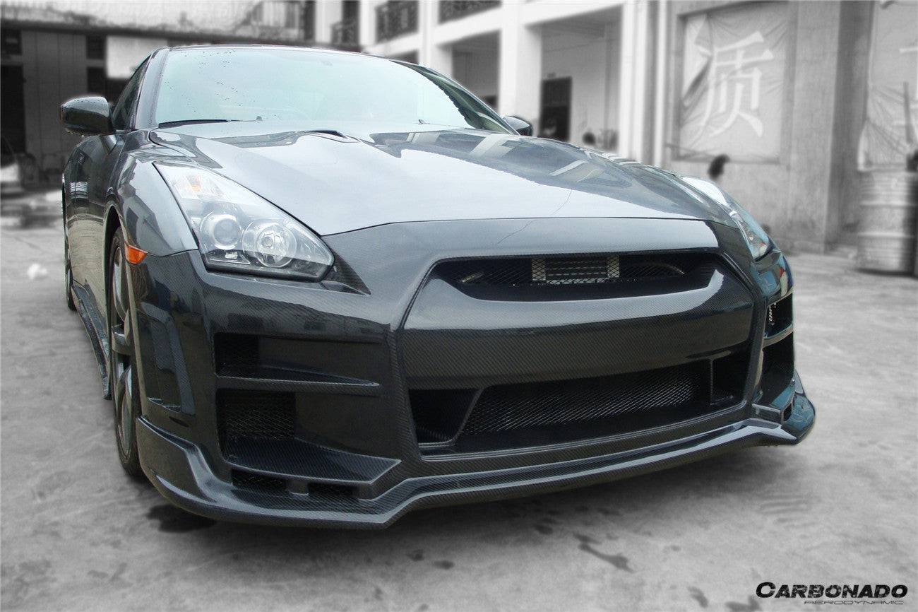 Carbonado BSE Style Front Bumper with LED | 2008-2016 Nissan GTR R35
