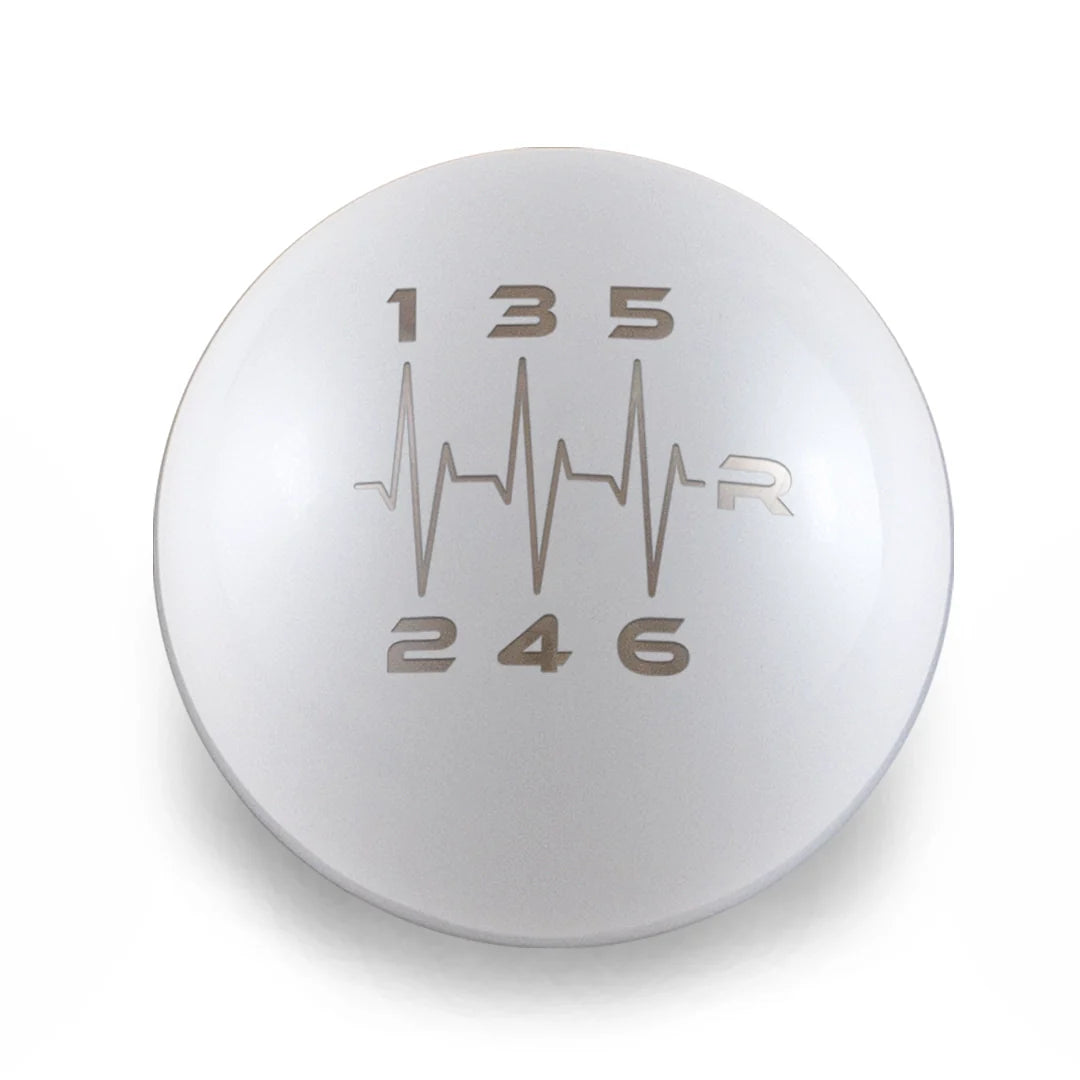 Billetworkz Weighted Shift Knob - 6 Speed Heartbeat Engraving - Subaru STI