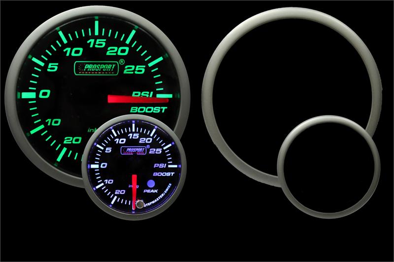 Prosport 2-1/16" Green/White Premium Electric Boost gauge