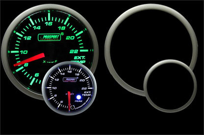 Medidor de presión de aire premium Prosport verde/blanco de 2-1/16"