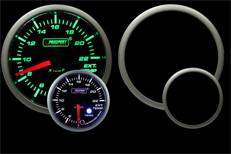 Medidor de presión de aire premium Prosport verde/blanco de 2-1/16"
