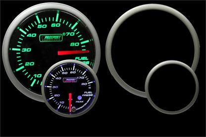 Prosport 2-1/16" Green/White Premium Fuel Pressure Gauge