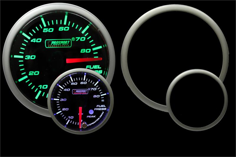 Prosport 2-1/16" Green/White Premium Fuel Pressure Gauge