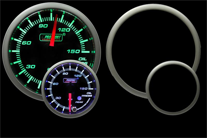 Prosport 2-1/16" Green/White Premium Oil Pressure gauge