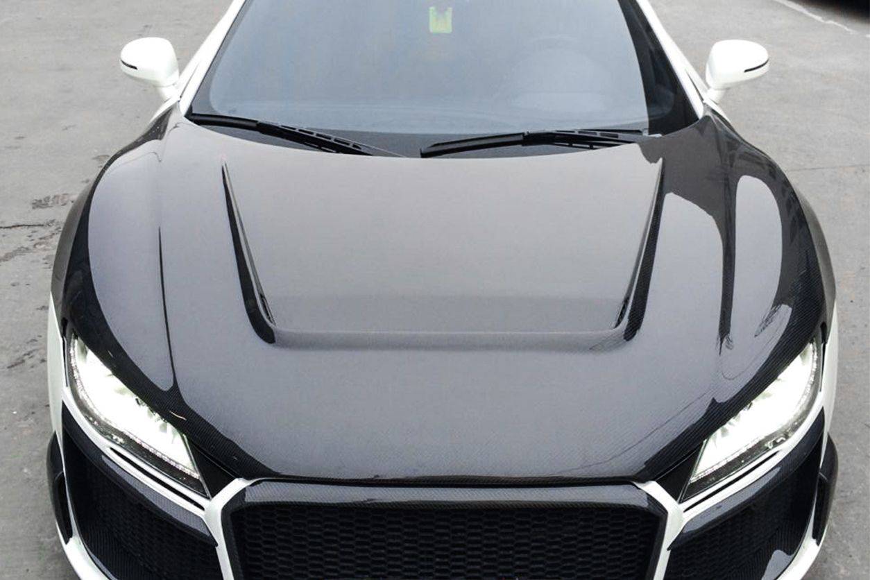 Capó de fibra de carbono estilo P para Audi R8 Coupé Spyder Carbonado 2006-2015