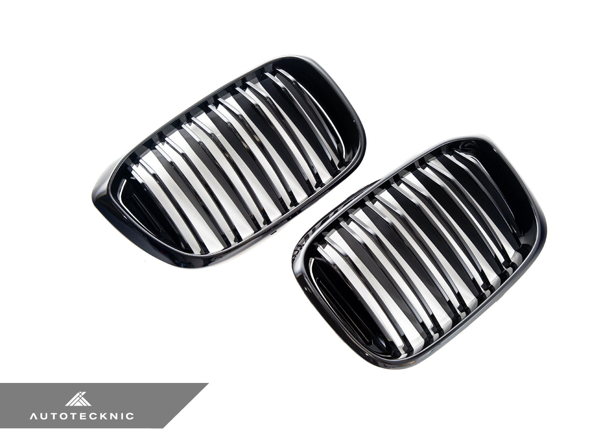 AutoTecknic Dual-Slats Gloss Black Front Grille Set - G01 X3 | G02 X4 Pre-LCI (ATK-BM-0256-DS-GB)