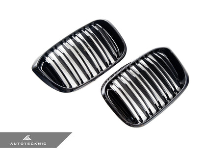 AutoTecknic Dual-Slats Gloss Black Front Grille Set - G01 X3 | G02 X4 Pre-LCI (ATK-BM-0256-DS-GB)