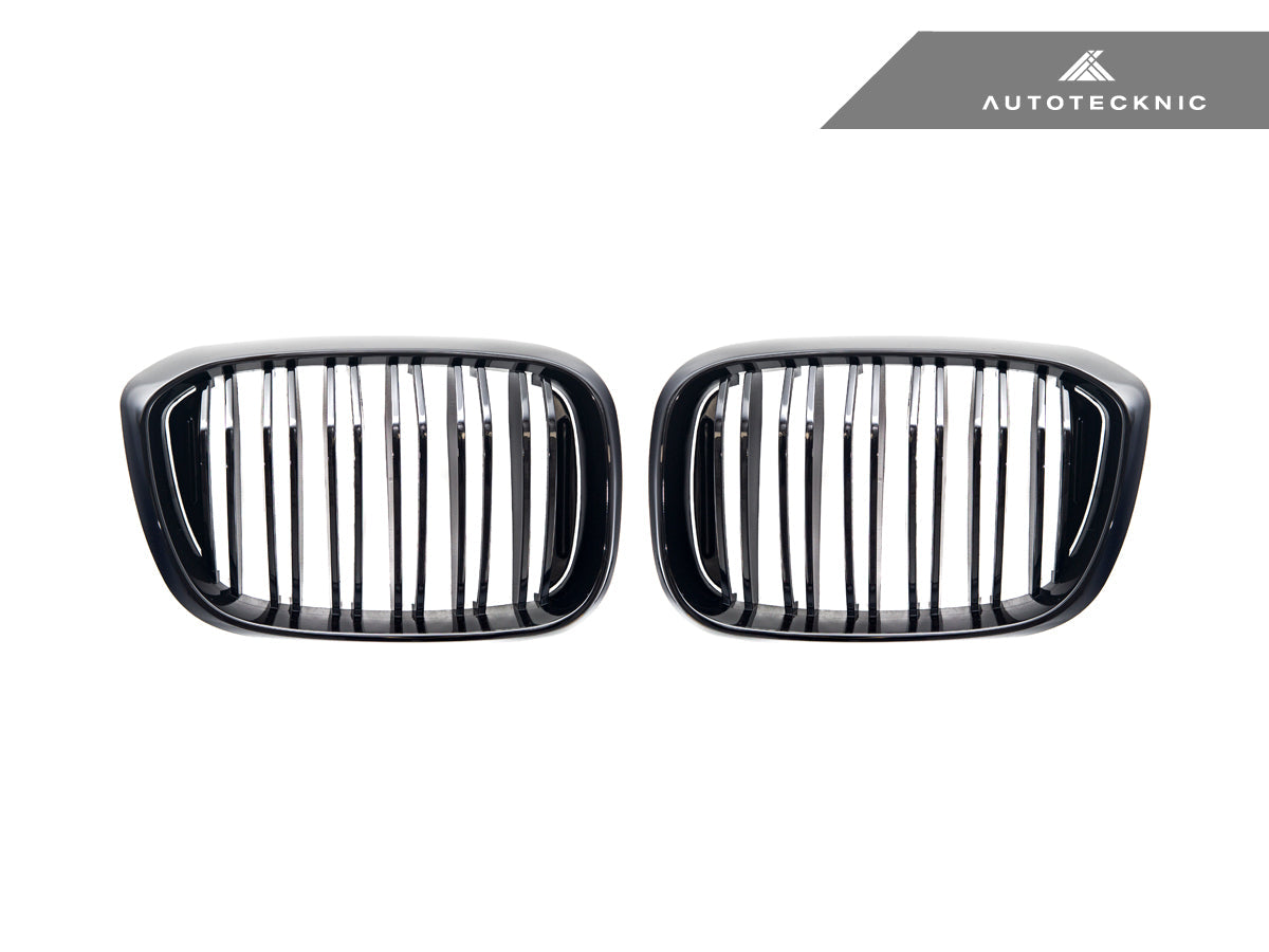 AutoTecknic Dual-Slats Gloss Black Front Grille Set - G01 X3 | G02 X4 Pre-LCI (ATK-BM-0256-DS-GB)