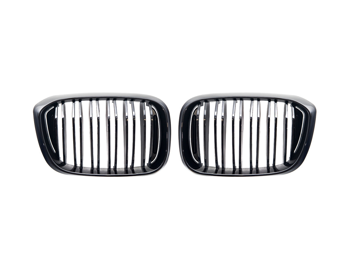 AutoTecknic Dual-Slats Gloss Black Front Grille Set - G01 X3 | G02 X4 Pre-LCI (ATK-BM-0256-DS-GB)