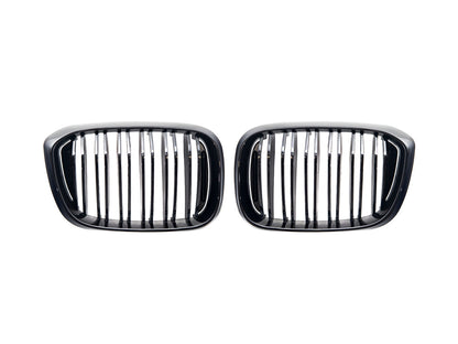 AutoTecknic Dual-Slats Gloss Black Front Grille Set - G01 X3 | G02 X4 Pre-LCI (ATK-BM-0256-DS-GB)