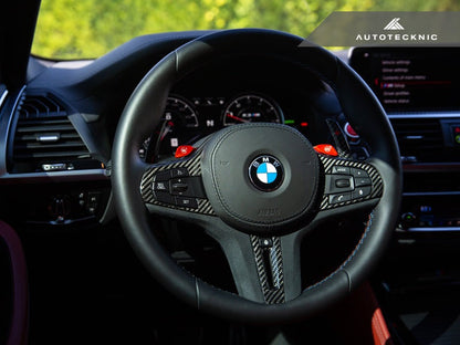 Moldura de volante de carbono Alcantara de AutoTecknic - F90 M5 2018-2019