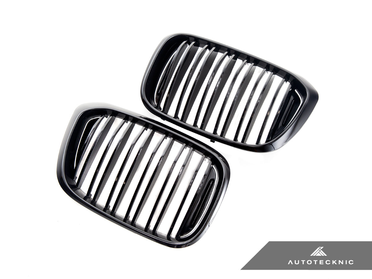 AutoTecknic Dual-Slats Gloss Black Front Grille Set - G01 X3 | G02 X4 Pre-LCI (ATK-BM-0256-DS-GB)