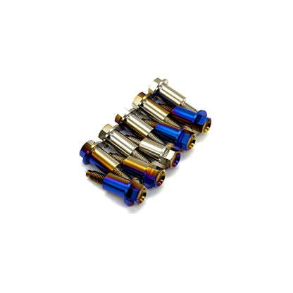 JDC Titanium valve cover bolts for Honda in a gradient burnt color on a white backgroud