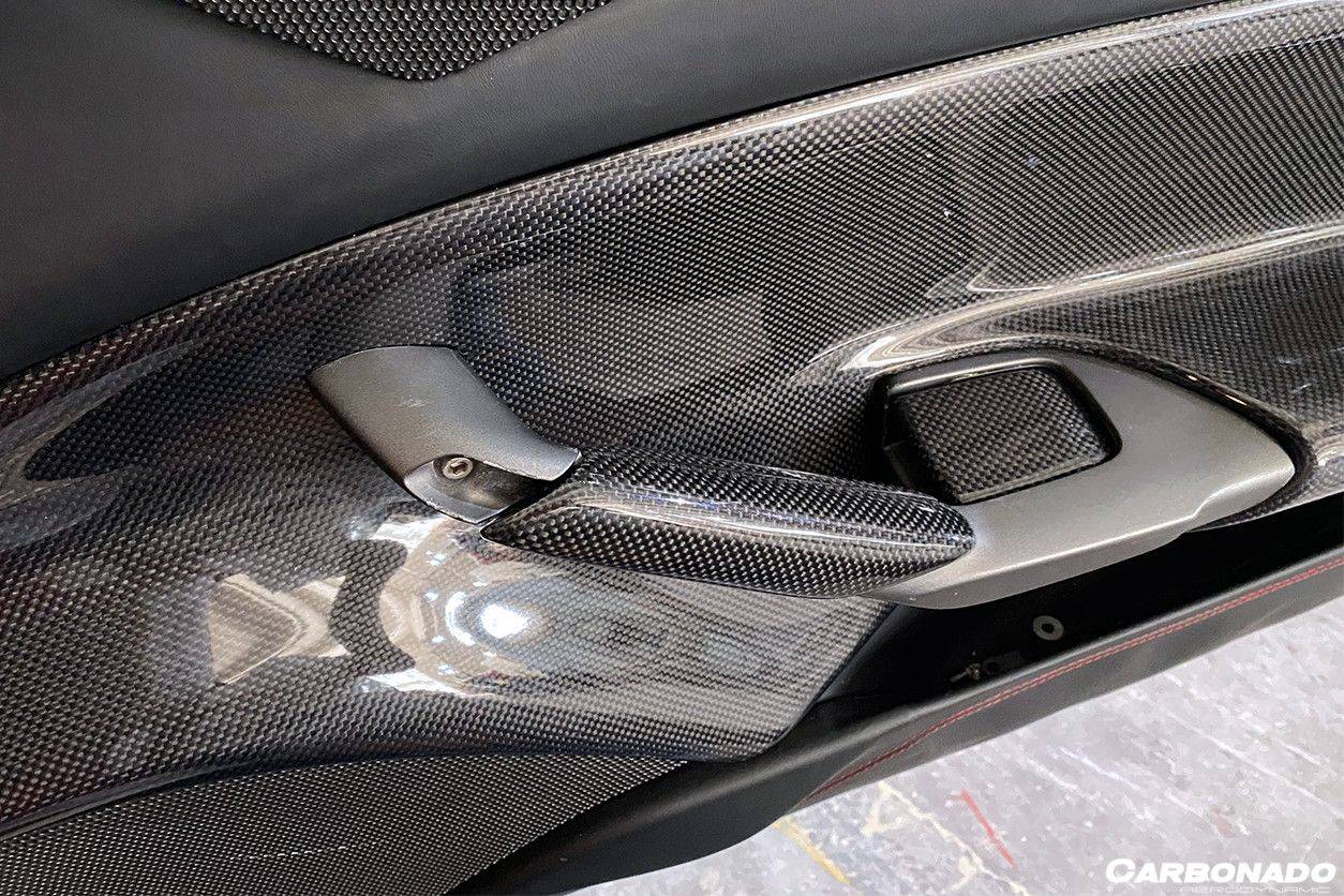 Carbonado 2015-2020 Ferrari 488 GTB Spider OE Style Carbon Fiber Door Handle Interior