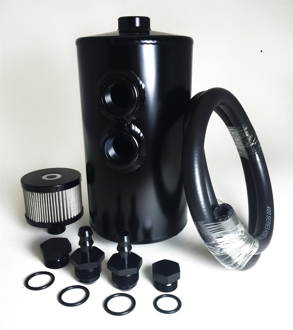 Prosport Aluminum Oil Catch Can Dual Baffle - Black