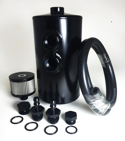 Prosport Aluminum Oil Catch Can Dual Baffle - Black