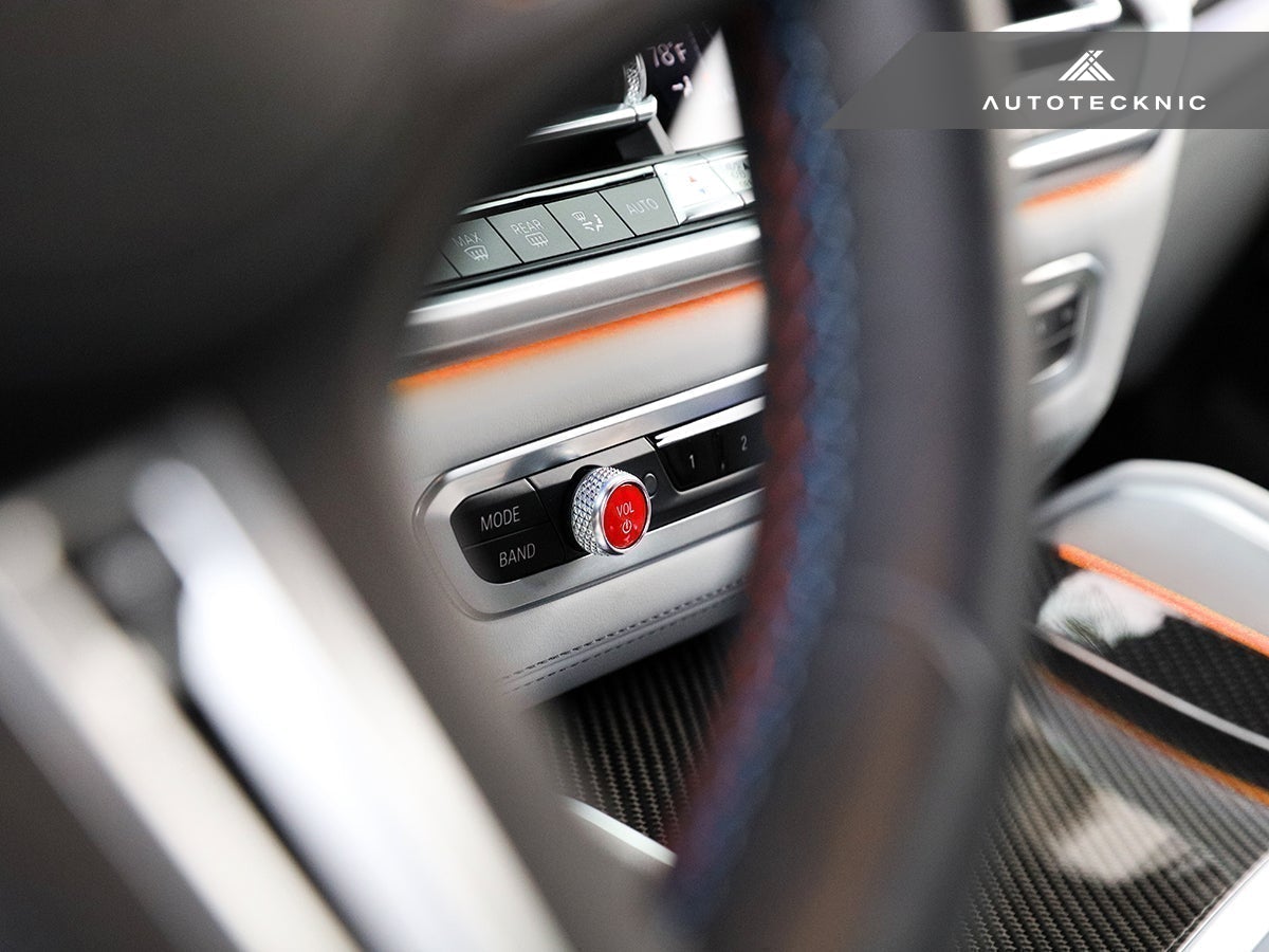 Botón de volumen de audio rojo brillante de AutoTecknic - F95 X5M | F96 X6M 