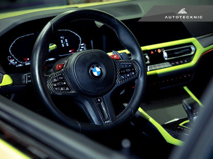 AutoTecknic Replacement Carbon Steering Wheel Top Cover - G80 M3 | G82/ G83 M4 - 3