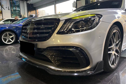 Carbonado 2017-2020 Mercedes Benz S63 AMG W222.2 Sedan MSY Style Carbon Fiber Front Lip