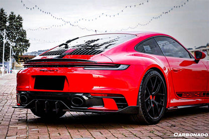 Carbonado 2019-2023 Porsche 911 992 Carrera   Targa Sport Design Bumper WP Style Dry Carbon Fiber Rear Lip