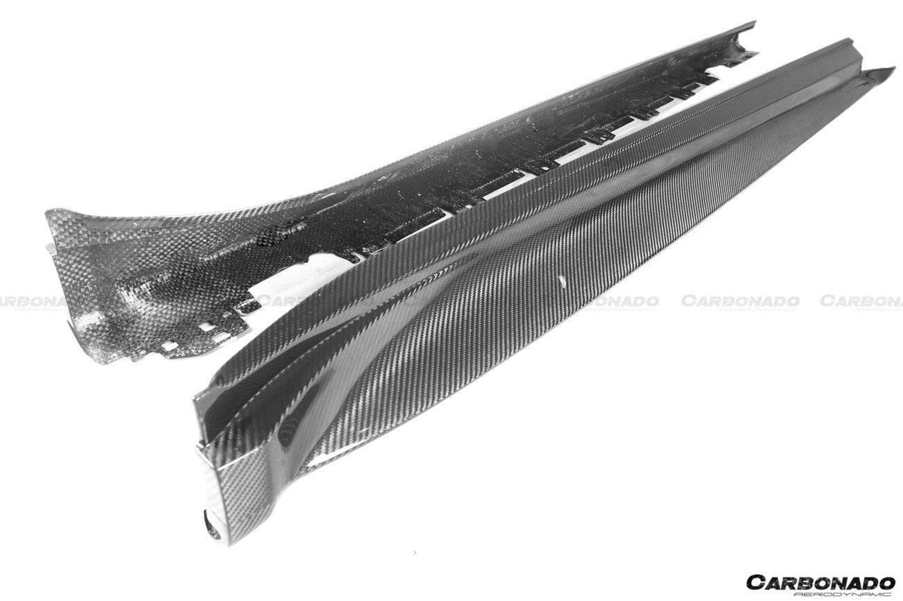 Carbonado 2019-2023 Porsche Taycan 4    4S    GTS    TURBO OD Style DRY Carbon Fiber Side Skirts
