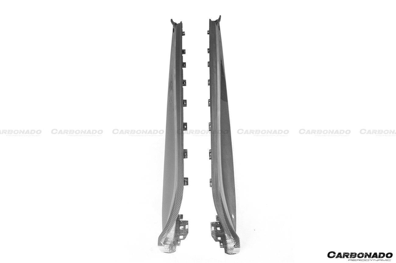 Carbonado 2019-2023 Porsche Taycan 4    4S    GTS    TURBO OD Style DRY Carbon Fiber Side Skirts