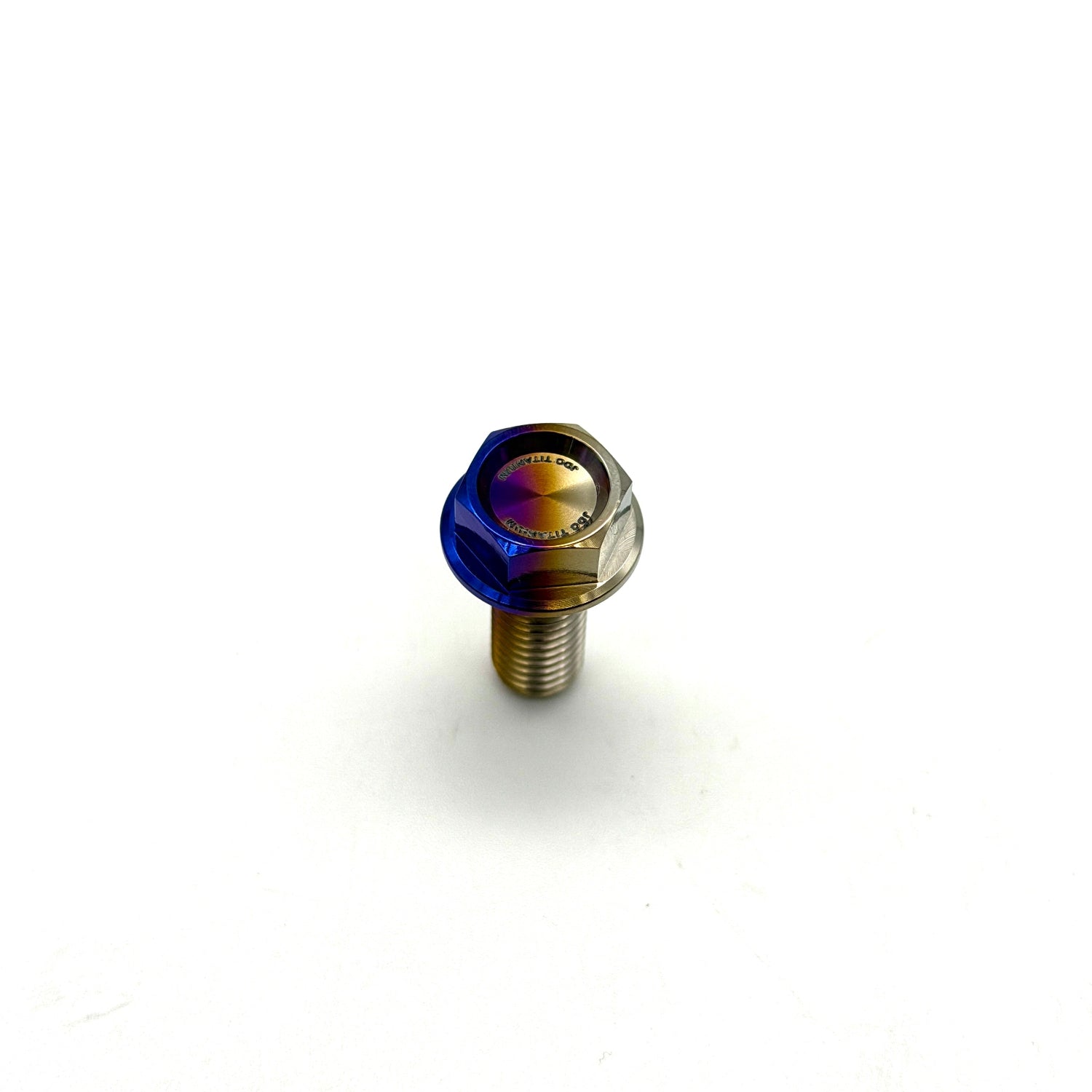 JDC Titanium flush-fit hex flange bolt in a burnt gradient color