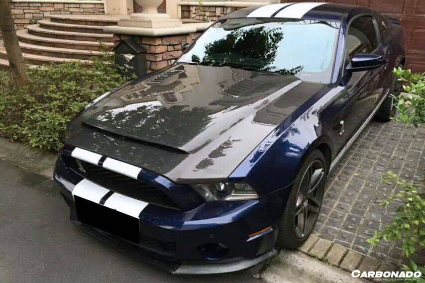 Carbonado 2010-2014 Ford Mustang GT500 Black Momba BC1 Style Hood