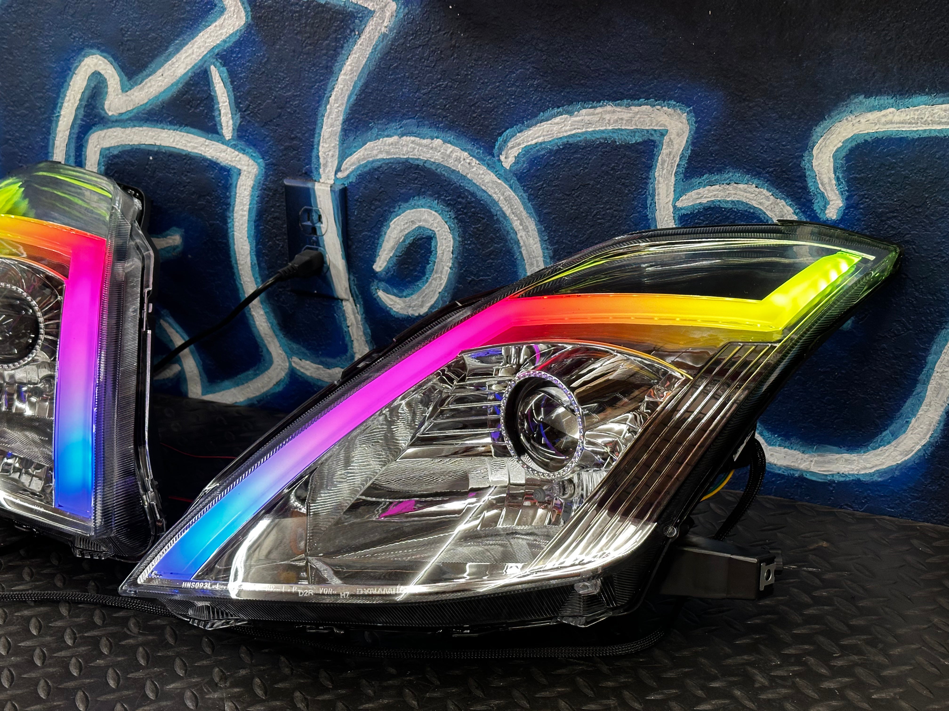 NTXGlow RGB Chrome Housing Headlights | 2006-2009 Nissan 350Z