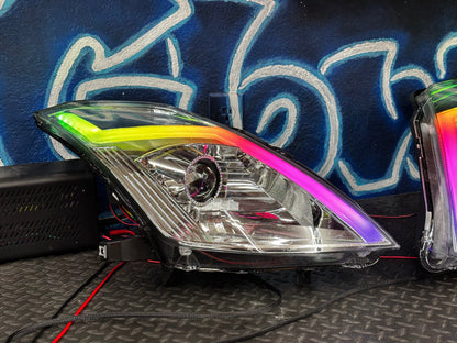 NTXGlow RGB Chrome Housing Headlights | 2006-2009 Nissan 350Z