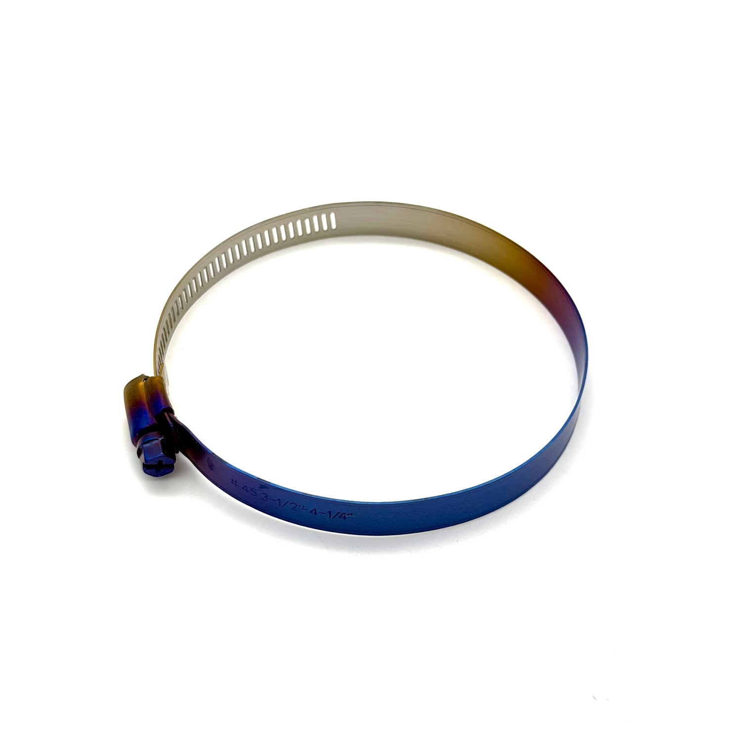 Burnt gradient anodized titanium hose clamps.