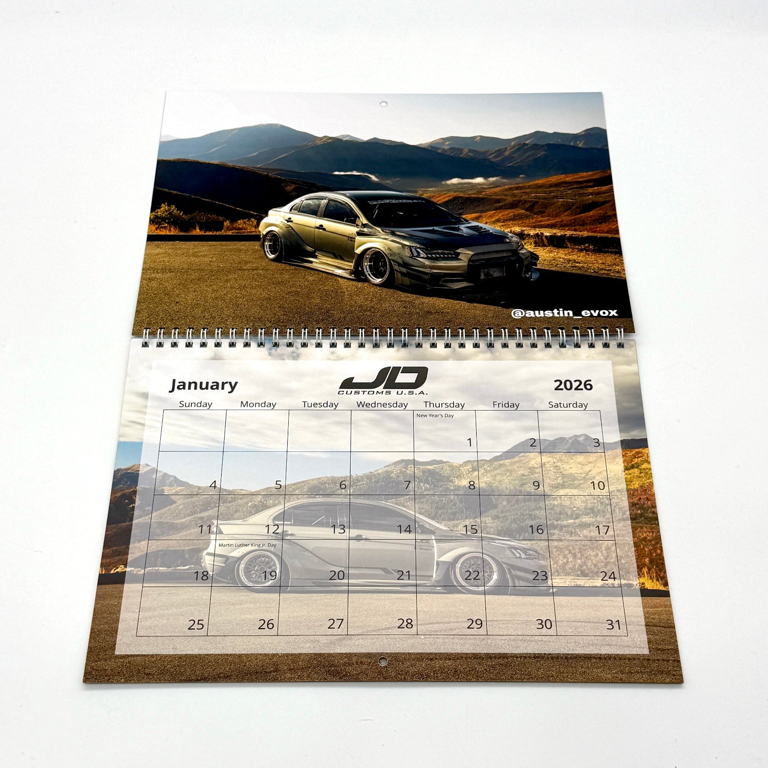 JD Customs USA 2026 Car Calendar January